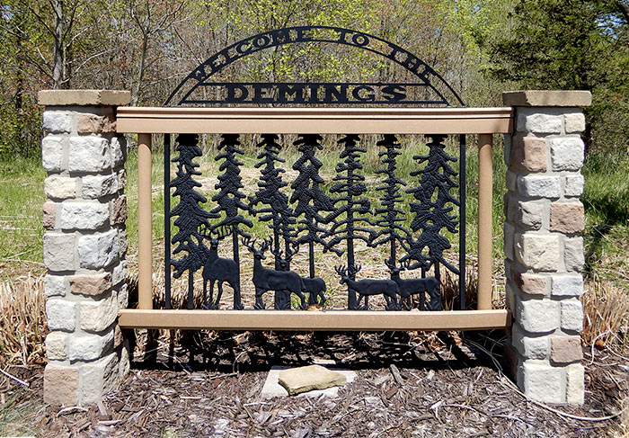 Custom Fabricated Metal Gates and Welcome Signs